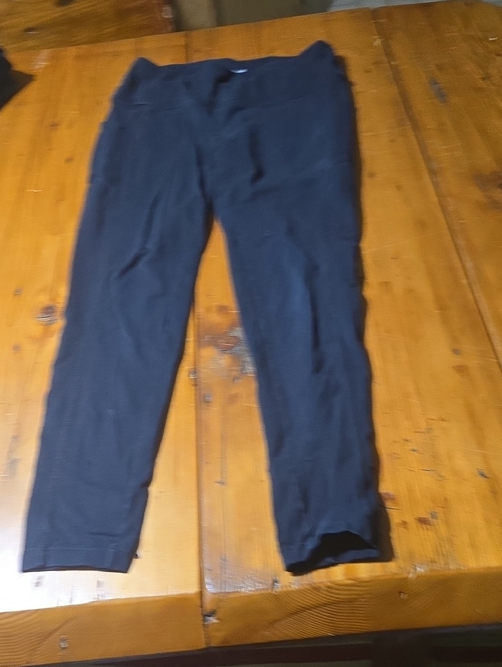Spalding Black Athletic Leggings with White Logo Sz L